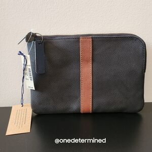 Rare Black Two-Tone Zip Card Pouch